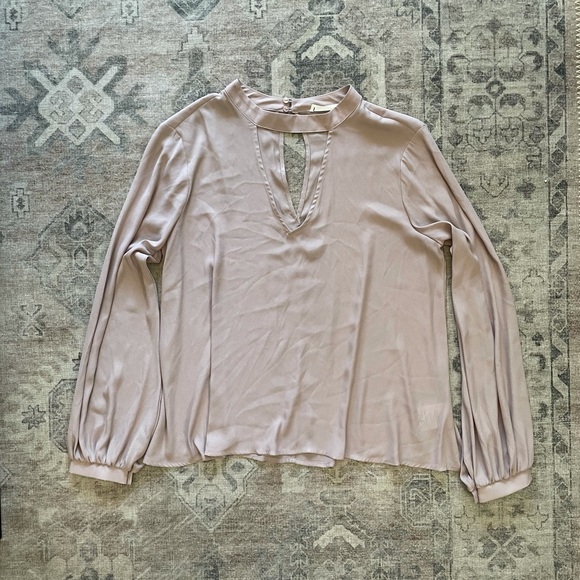 Lush Tops - Lush V Neck Cut Out Long Sleeve Top